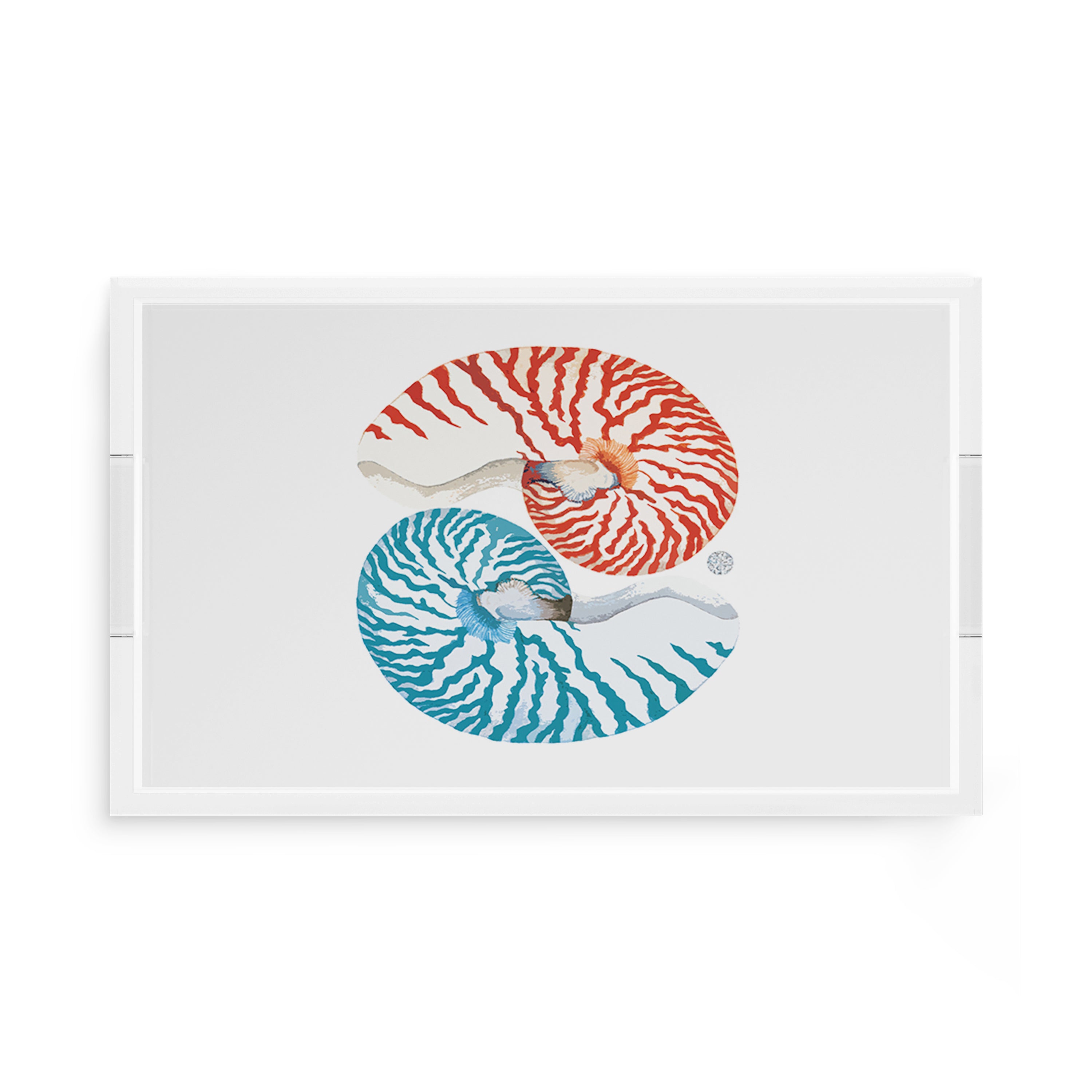Nautilus Coral Turq 17X10.5 Acrylic Tray - nicolettemayer.com
