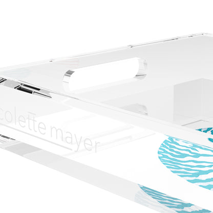 Nautilus Coral Turq 17X10.5 Acrylic Tray - nicolettemayer.com
