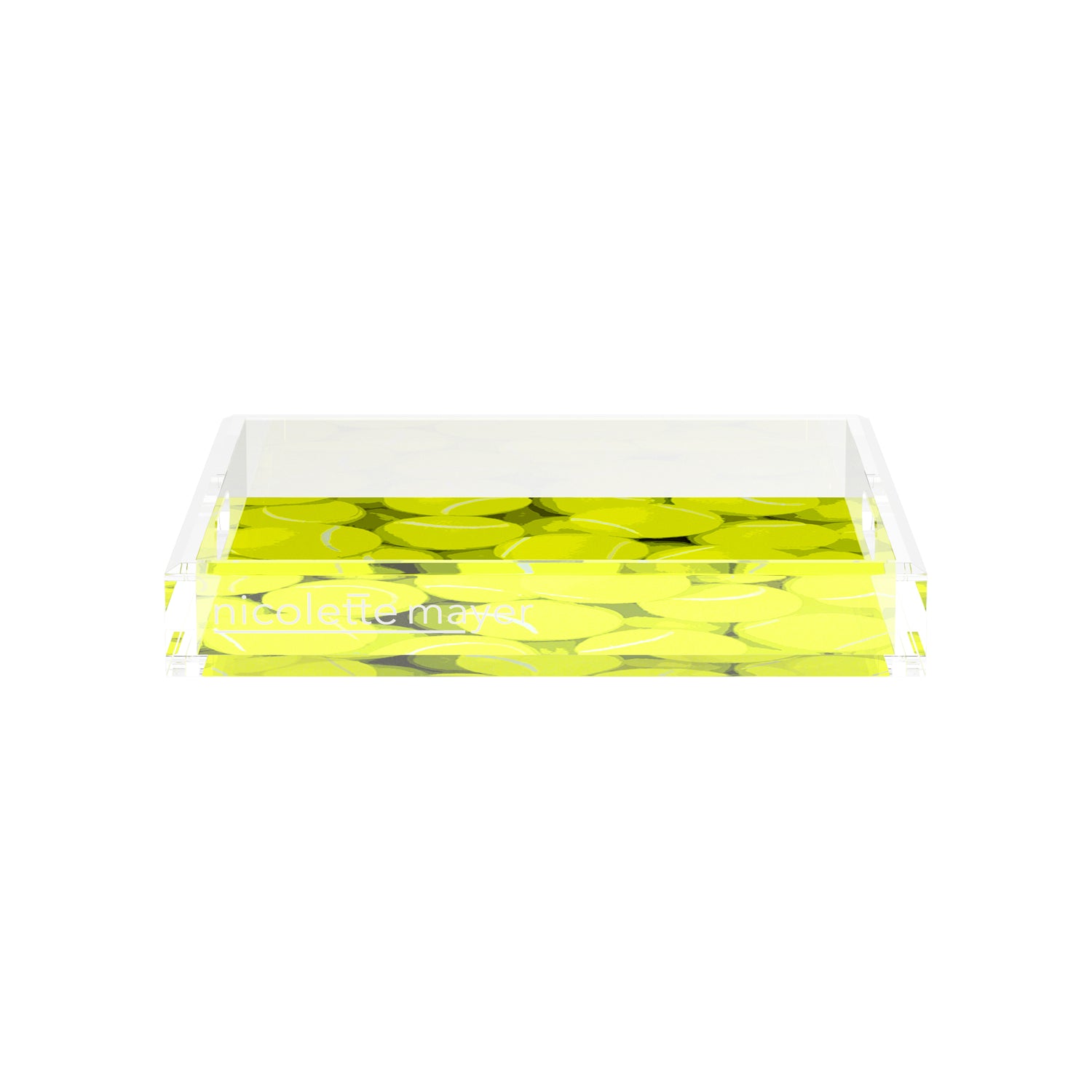 Tennis Neon Balls 12X12 Acrylic Tray - nicolettemayer.com 