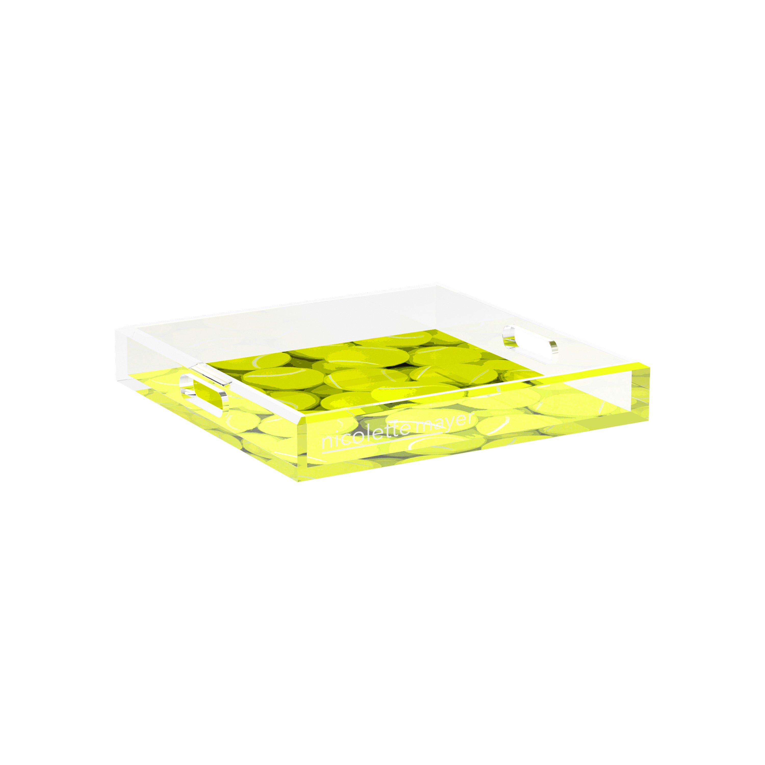Tennis Neon Balls 12X12 Acrylic Tray - nicolettemayer.com 