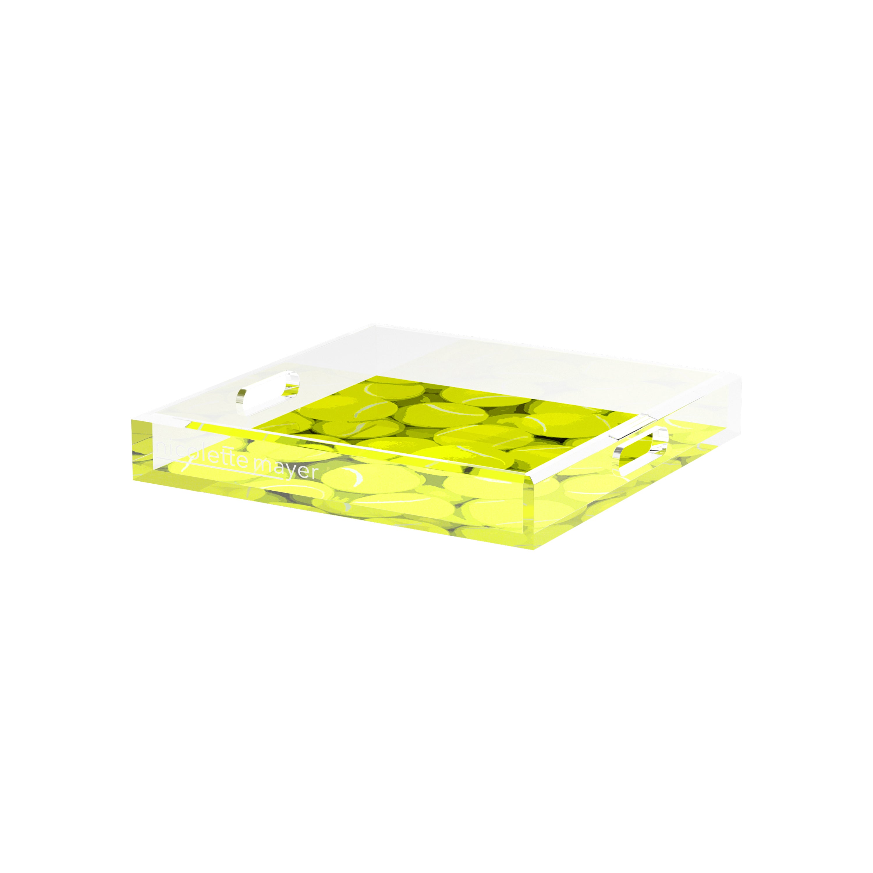 Tennis Neon Balls 12X12 Acrylic Tray - nicolettemayer.com 