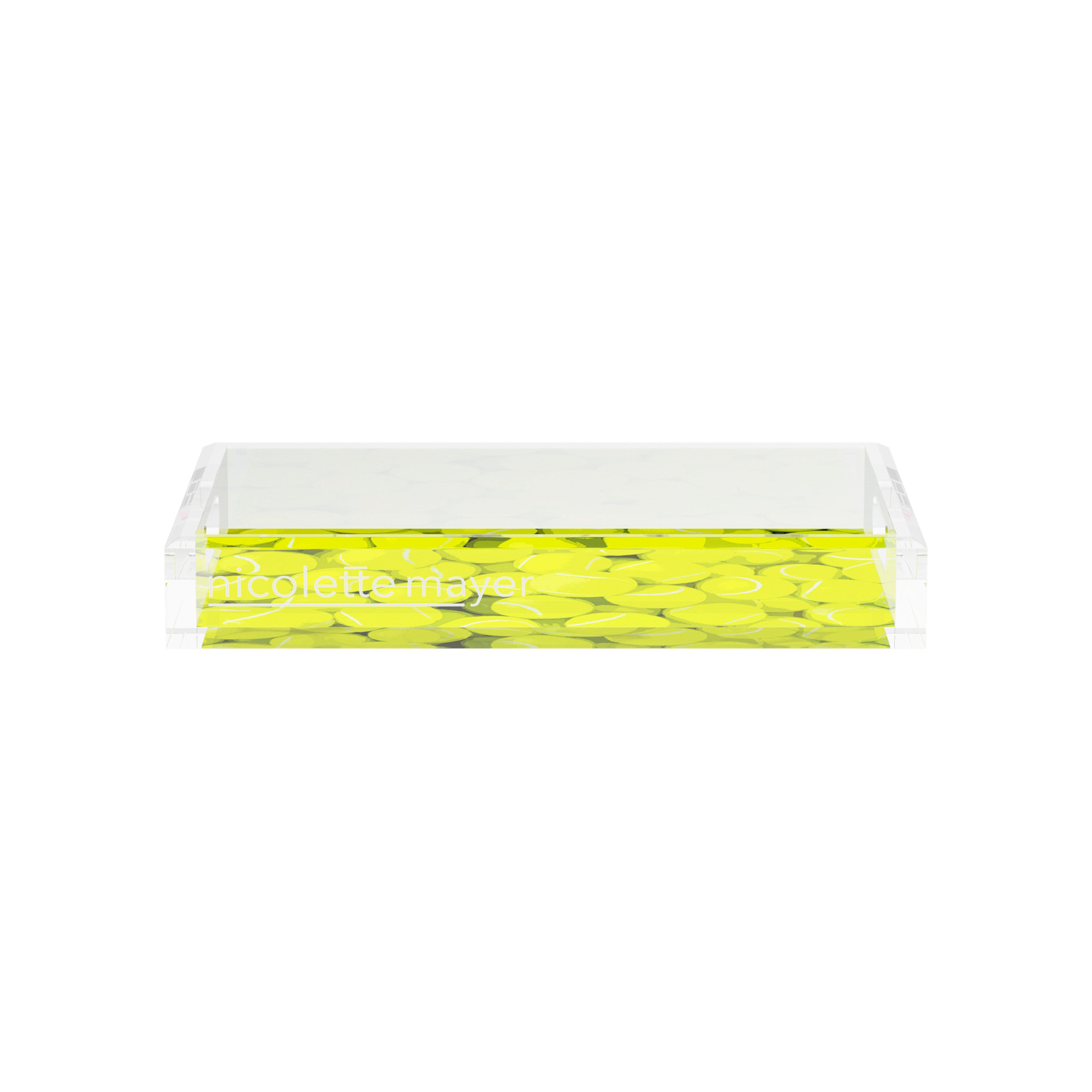 Tennis Neon Balls  12.5x7.75 Acrylic Tray - nicolettemayer.com 