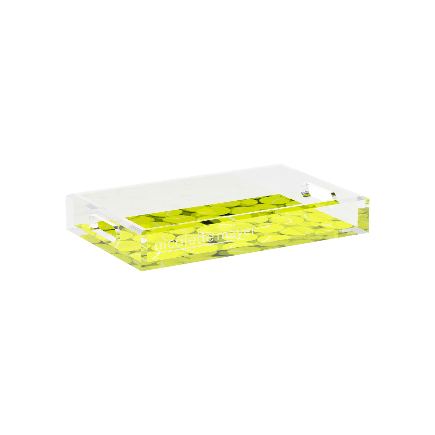 Tennis Neon Balls  12.5x7.75 Acrylic Tray - nicolettemayer.com 