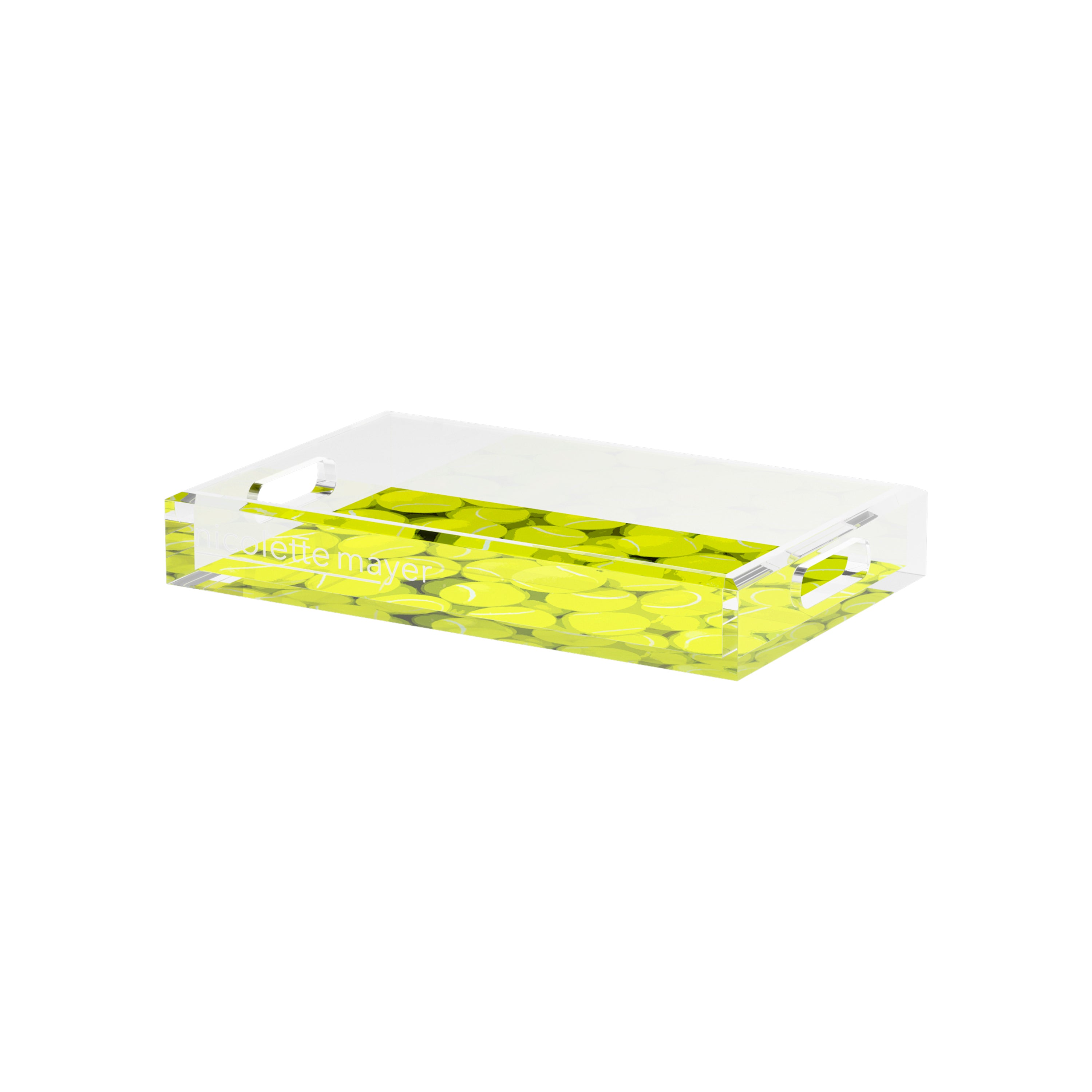 Tennis Neon Balls  12.5x7.75 Acrylic Tray - nicolettemayer.com 