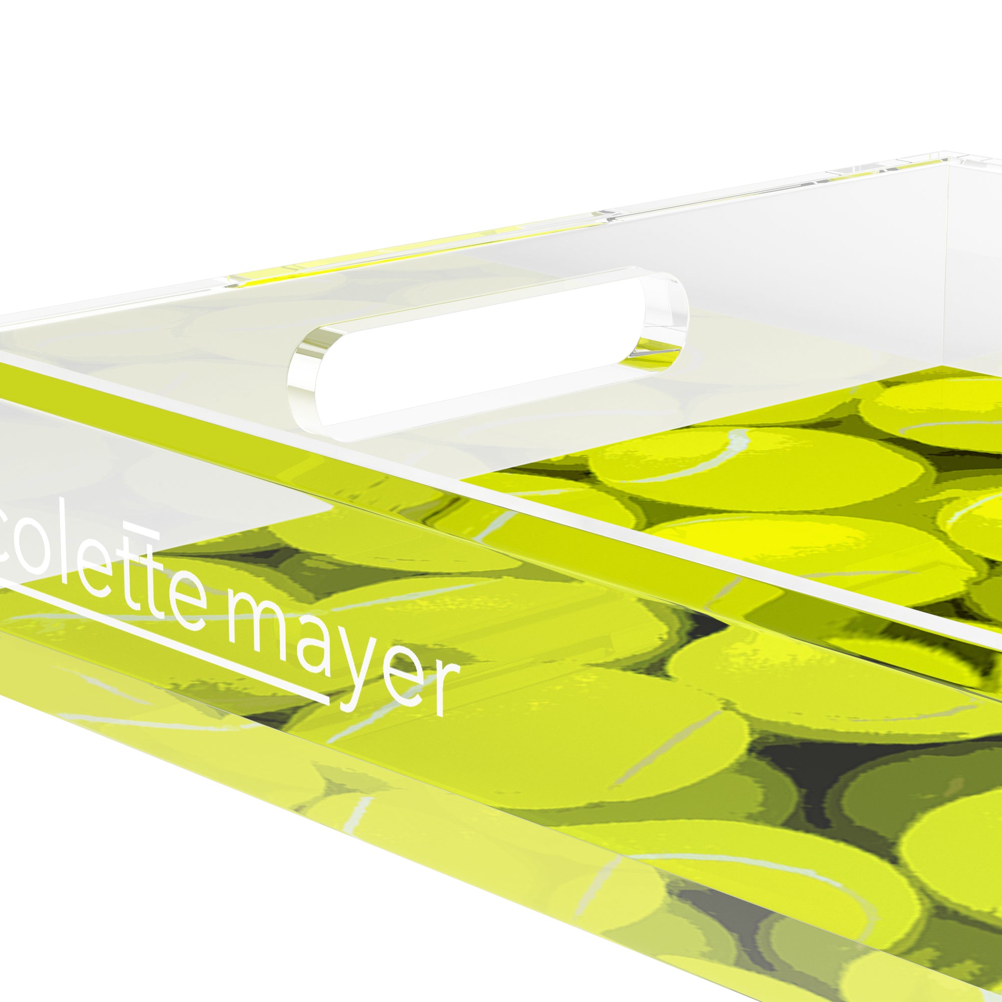 Tennis Neon Balls  12.5x7.75 Acrylic Tray - nicolettemayer.com 