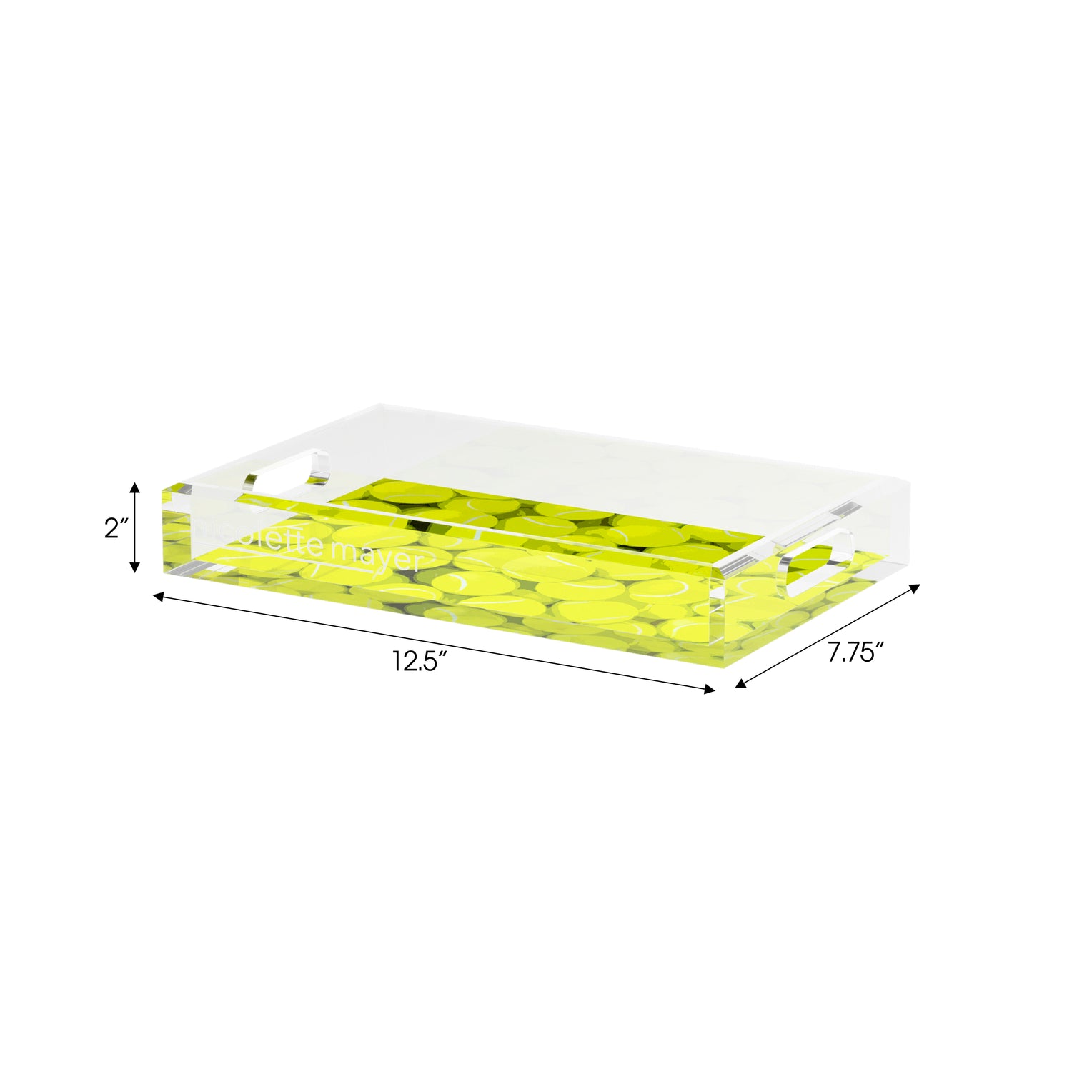 Tennis Neon Balls  Set of 3 Acrylic Tray - nicolettemayer.com 