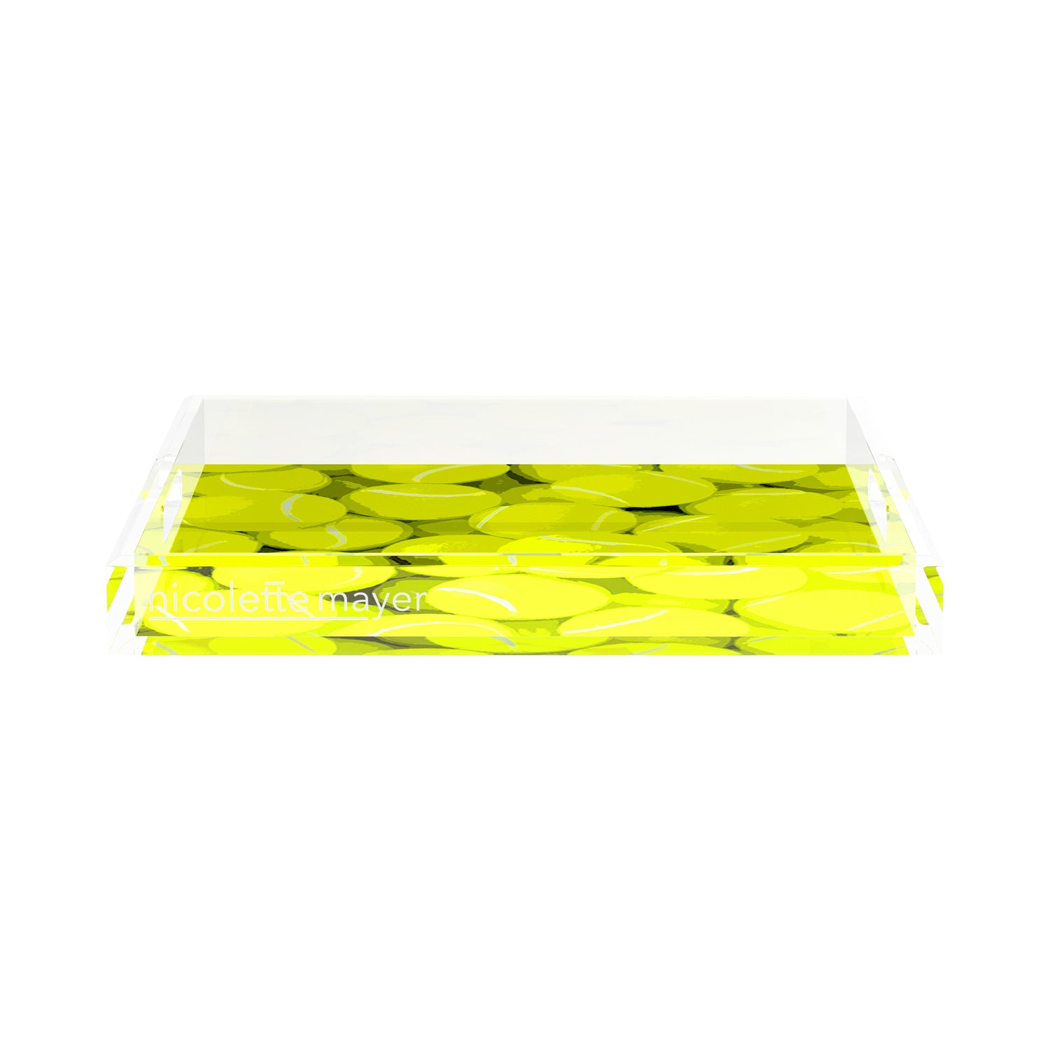 Tennis Neon Balls 15X15 Acrylic Tray - nicolettemayer.com 