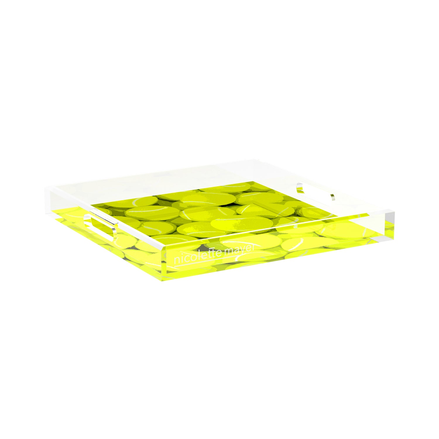 Tennis Neon Balls 15X15 Acrylic Tray - nicolettemayer.com 