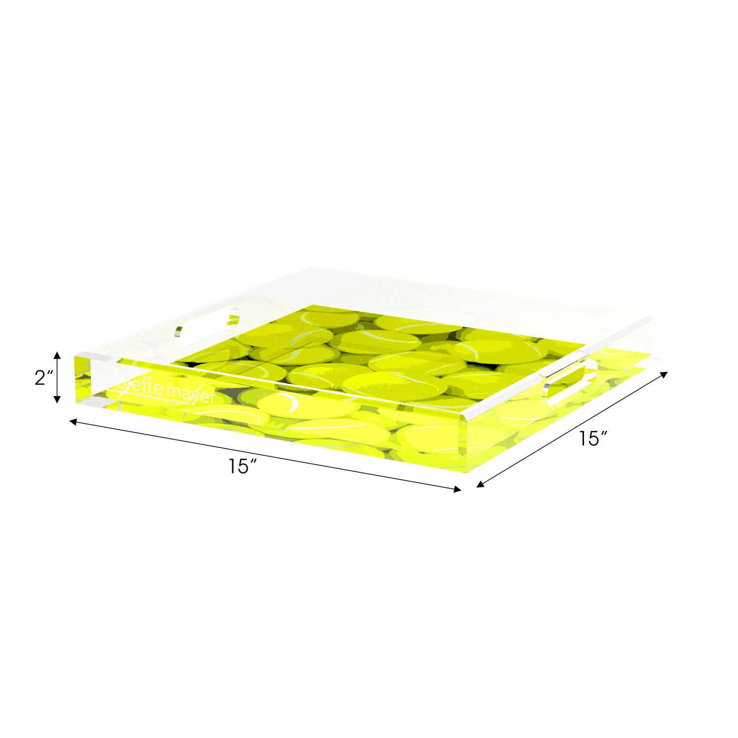 Tennis Neon Balls 15X15 Acrylic Tray - nicolettemayer.com 
