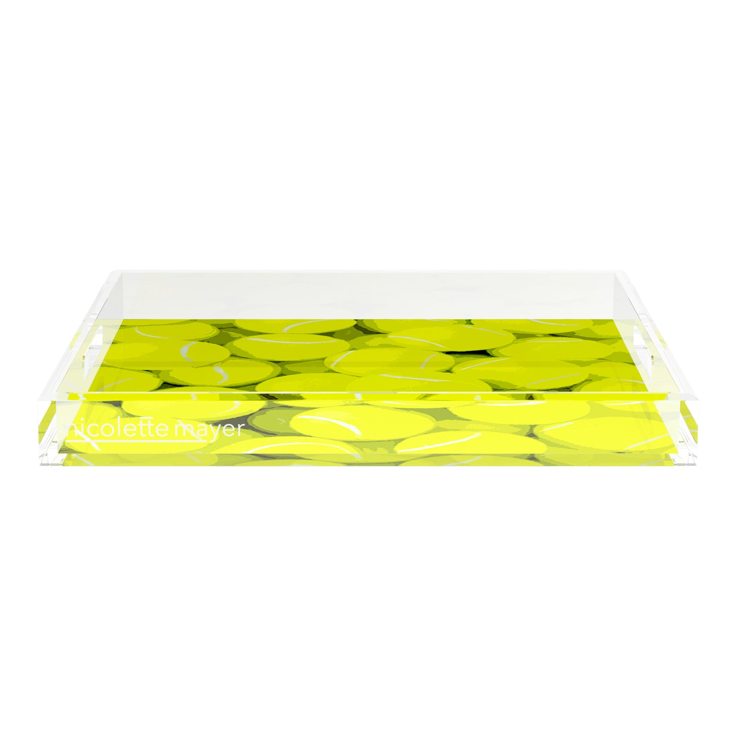 Tennis Neon Balls 18X18 Acrylic Tray - nicolettemayer.com 