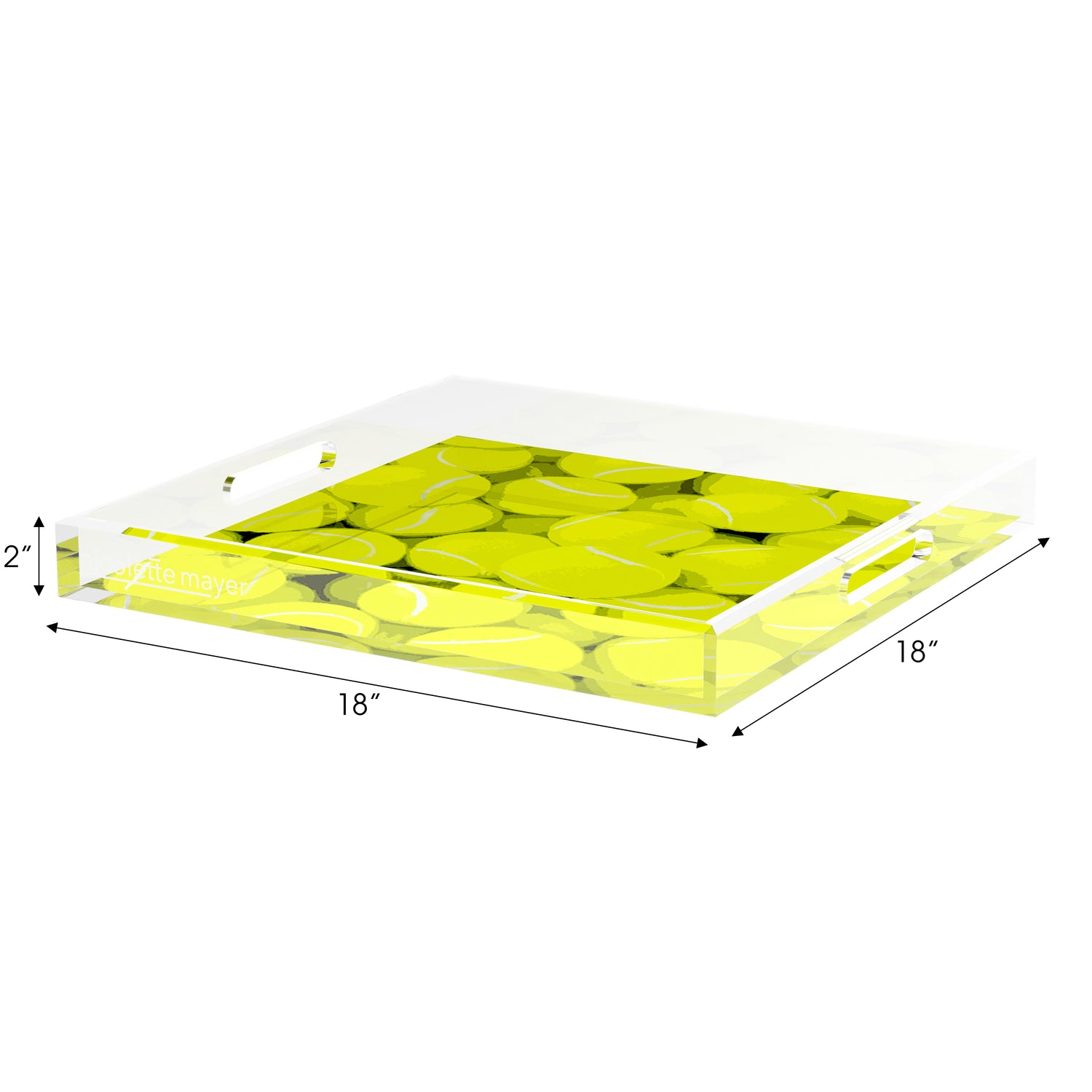 Tennis Neon Balls 18X18 Acrylic Tray - nicolettemayer.com 