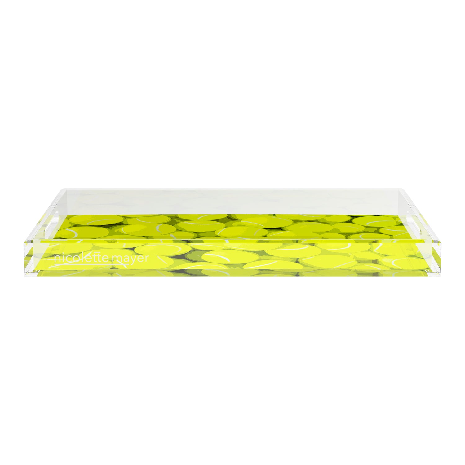 Tennis Neon Balls  22.5x14.5 Acrylic Tray - nicolettemayer.com 