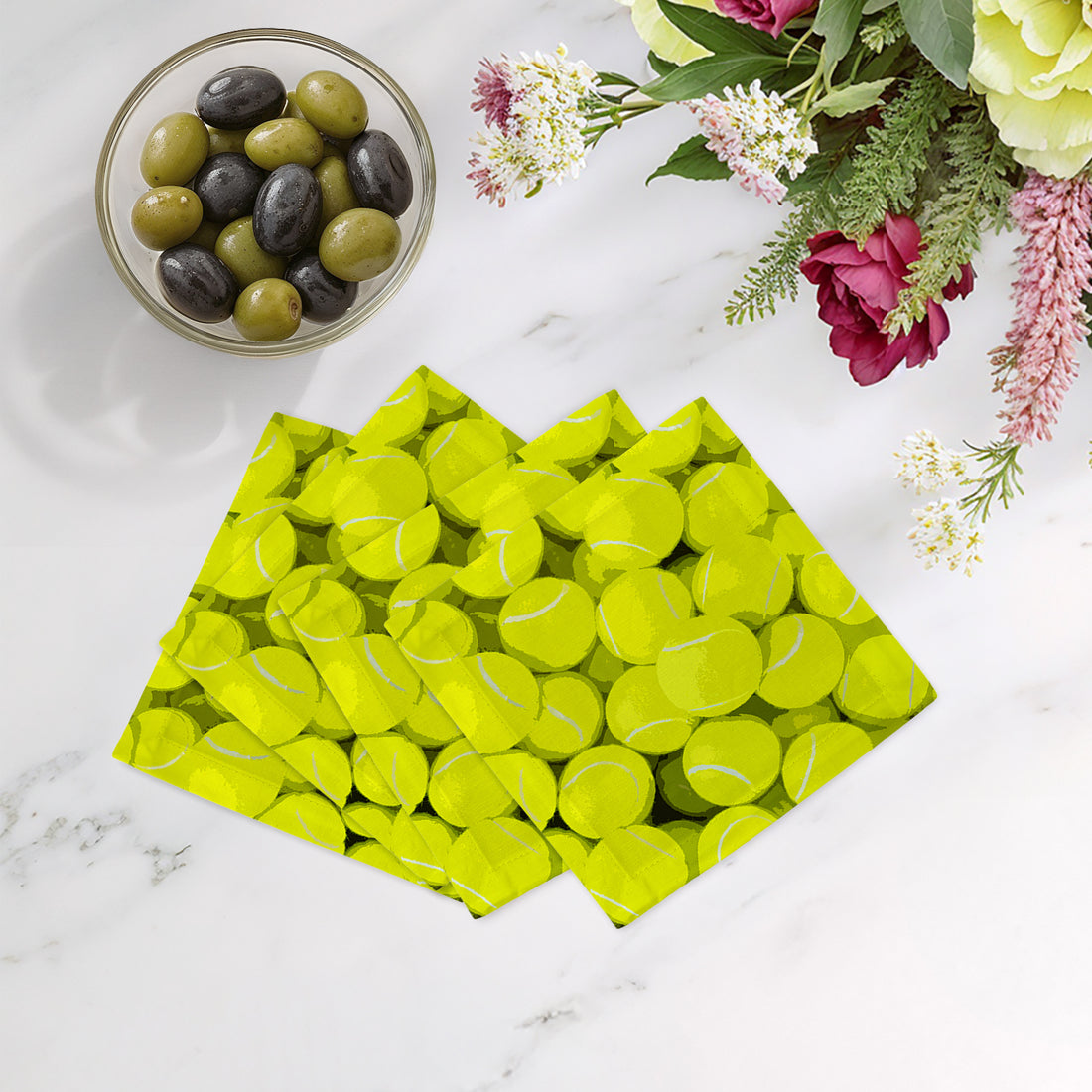 Neon Balls Cotton Sateen Cocktail Napkins - nicolettemayer.com