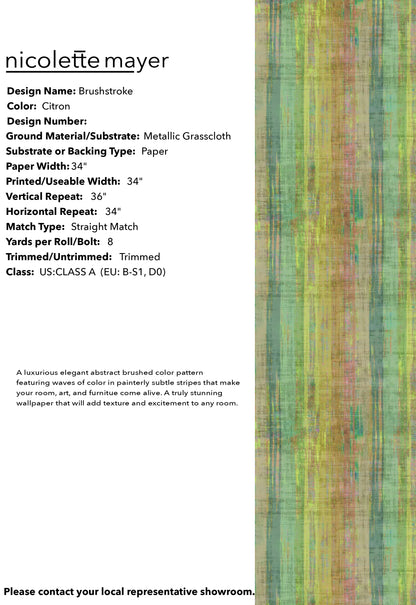 Brushstroke Citron, Per Yard
