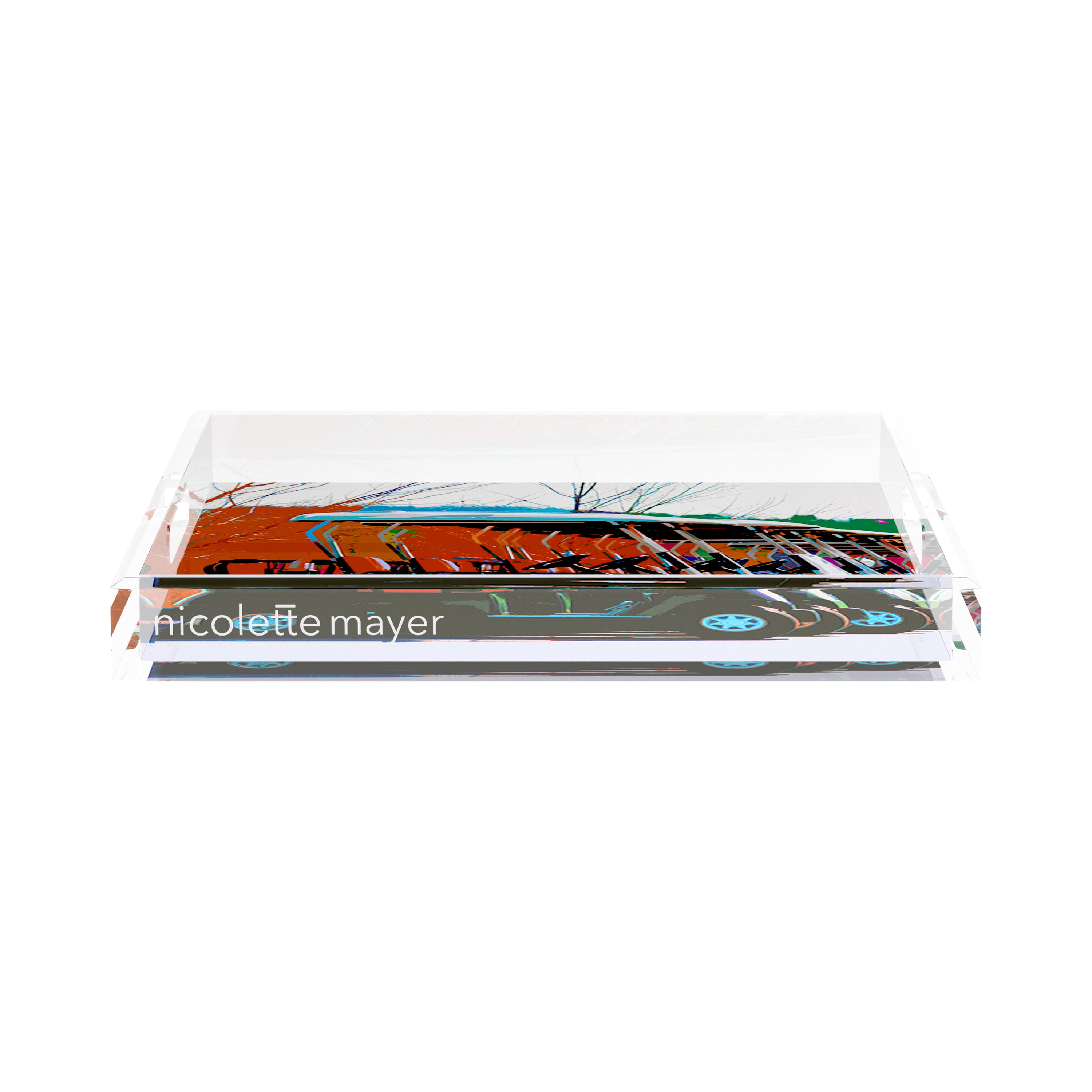 Golf Nine Iron Fall 15X15 Acrylic Tray - nicolettemayer.com 