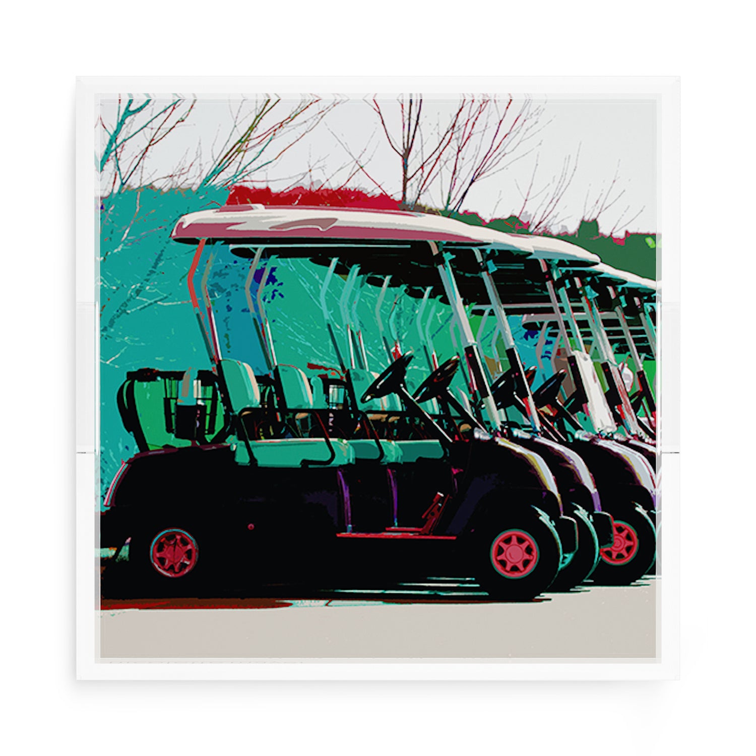 Golf Nine Iron green 15X15 Acrylic Tray - nicolettemayer.com 