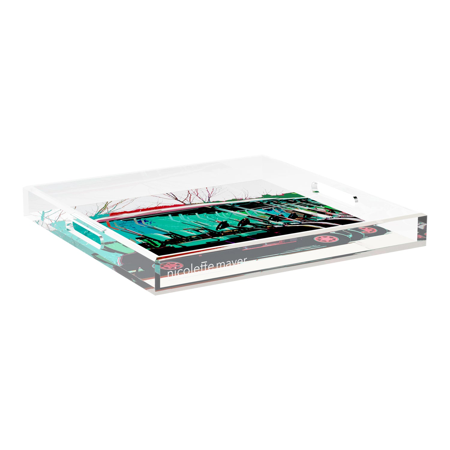 Golf Nine Iron green 18X18 Acrylic Tray - nicolettemayer.com 