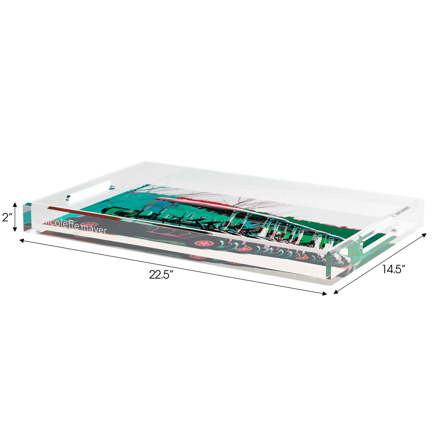 Golf Nine Iron Green  Set of 3 Acrylic Tray - nicolettemayer.com 