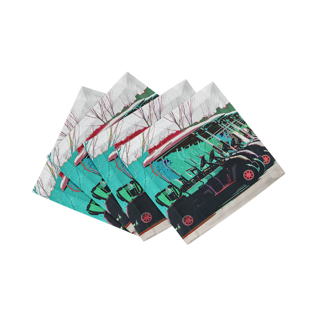 Nine Iron Green Cotton Sateen Cocktail Napkins - nicolettemayer.com