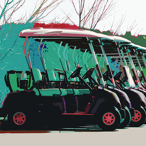 Golf Nine Iron Green Square Tray