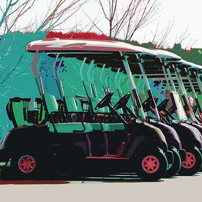 Golf Nine Iron Green Square Tray