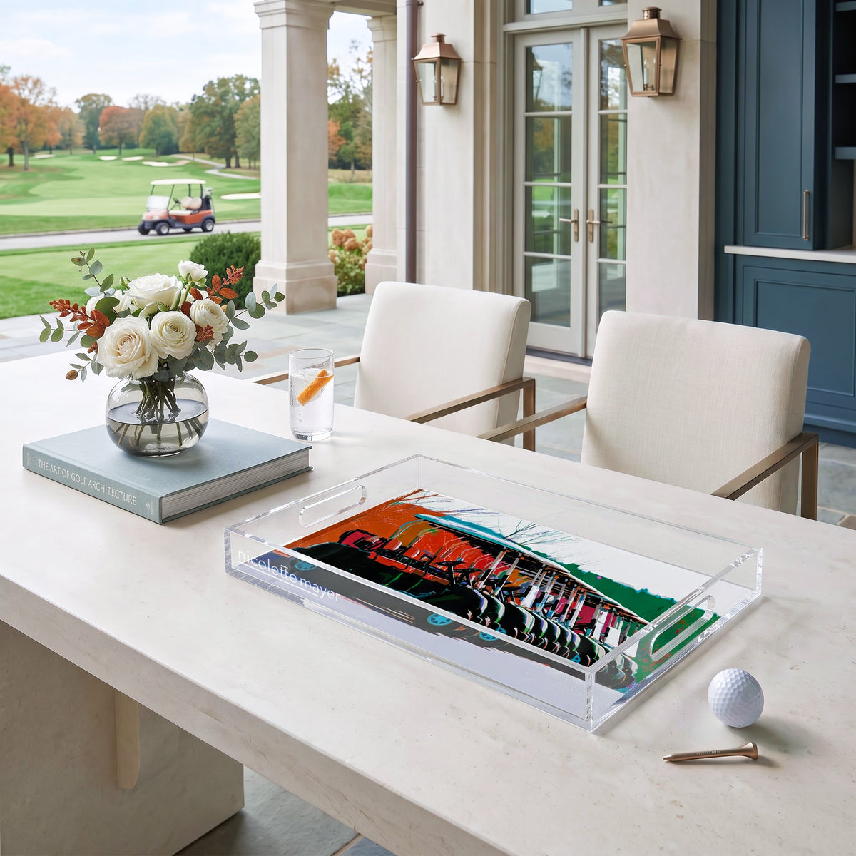 Golf Nine Iron Fall Acrylic Decorative Tray, 12.5 x 7.75 in. by Nicolette Mayer 