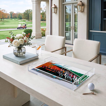 Golf Nine Iron Fall Acrylic Decorative Tray, 12.5 x 7.75 in. by Nicolette Mayer 