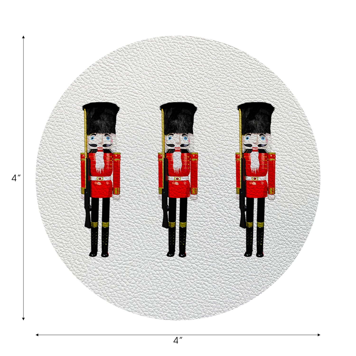 Nutcracker Vegan Leather Round Coasters