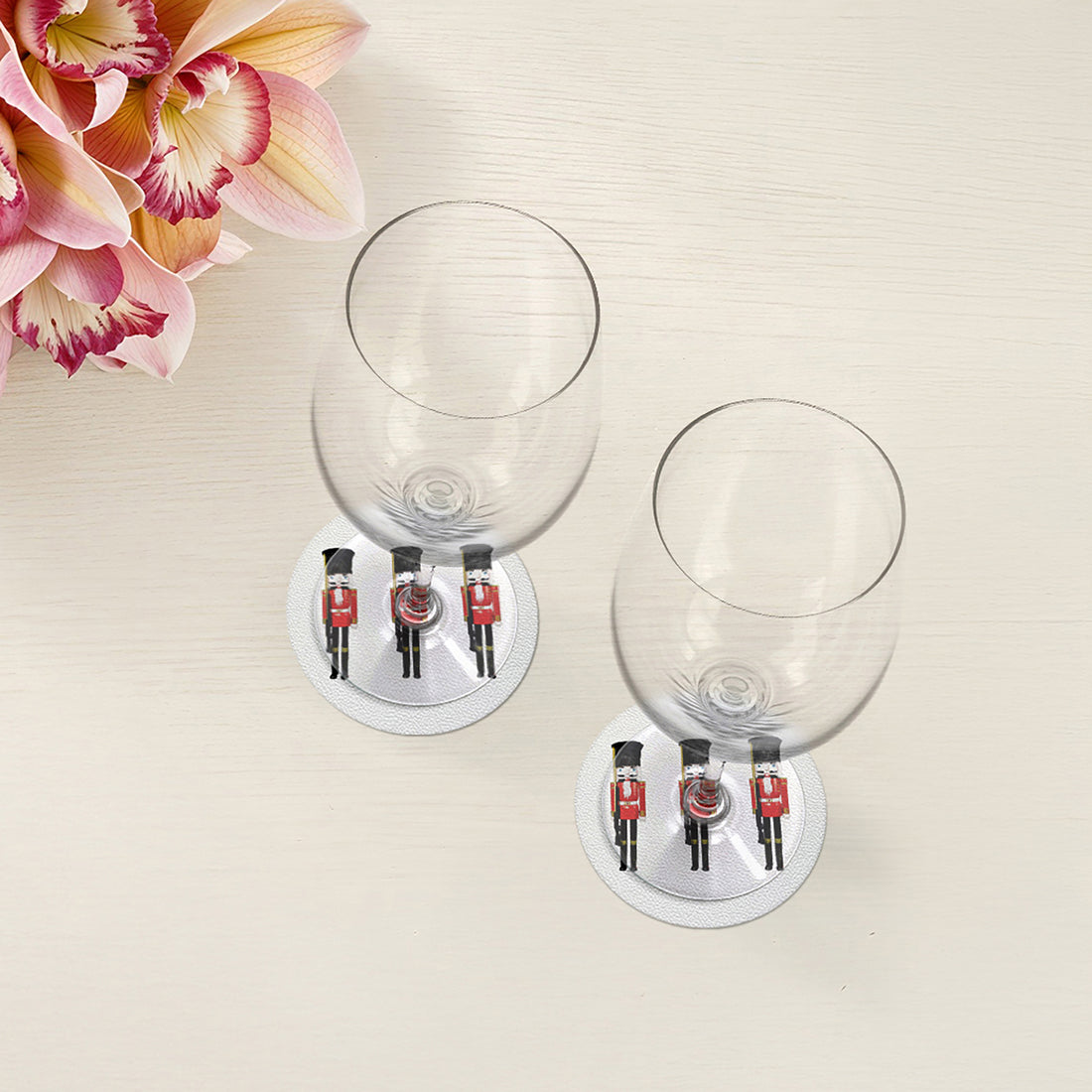 Nutcracker Vegan Leather Round Coasters