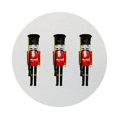 Nutcracker Vegan Leather Round Coasters