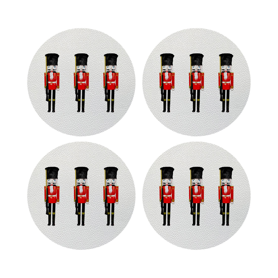 Nutcracker Vegan Leather Round Coasters