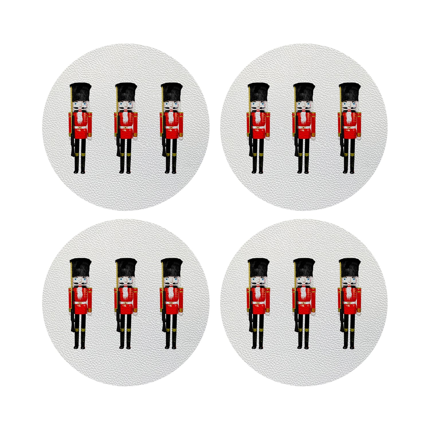 Nutcracker Vegan Leather Round Coasters