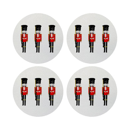 Nutcracker Vegan Leather Round Coasters