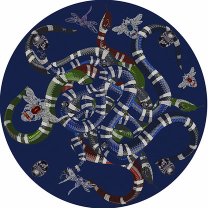 Ouroboros Blue 16&quot; Round Pebble Placemat Set of 4 - nicolettemayer.com