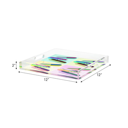 Ode to Hurst Psychedelic Acrylic Decorative Tray, 12 x 12 in. by Nicolette Mayer 