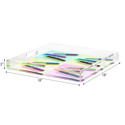 Ode to Hurst Psychedelic Acrylic Decorative Tray, 18 x 18 in. by Nicolette Mayer 