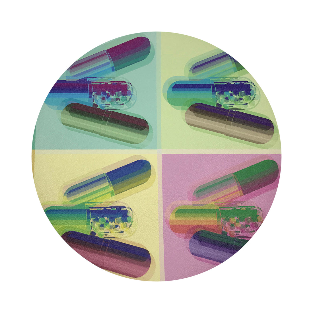 Ode To Hurst Psychedelic 16 Round Pebble Placemats, Set Of 4 - nicolettemayer.com