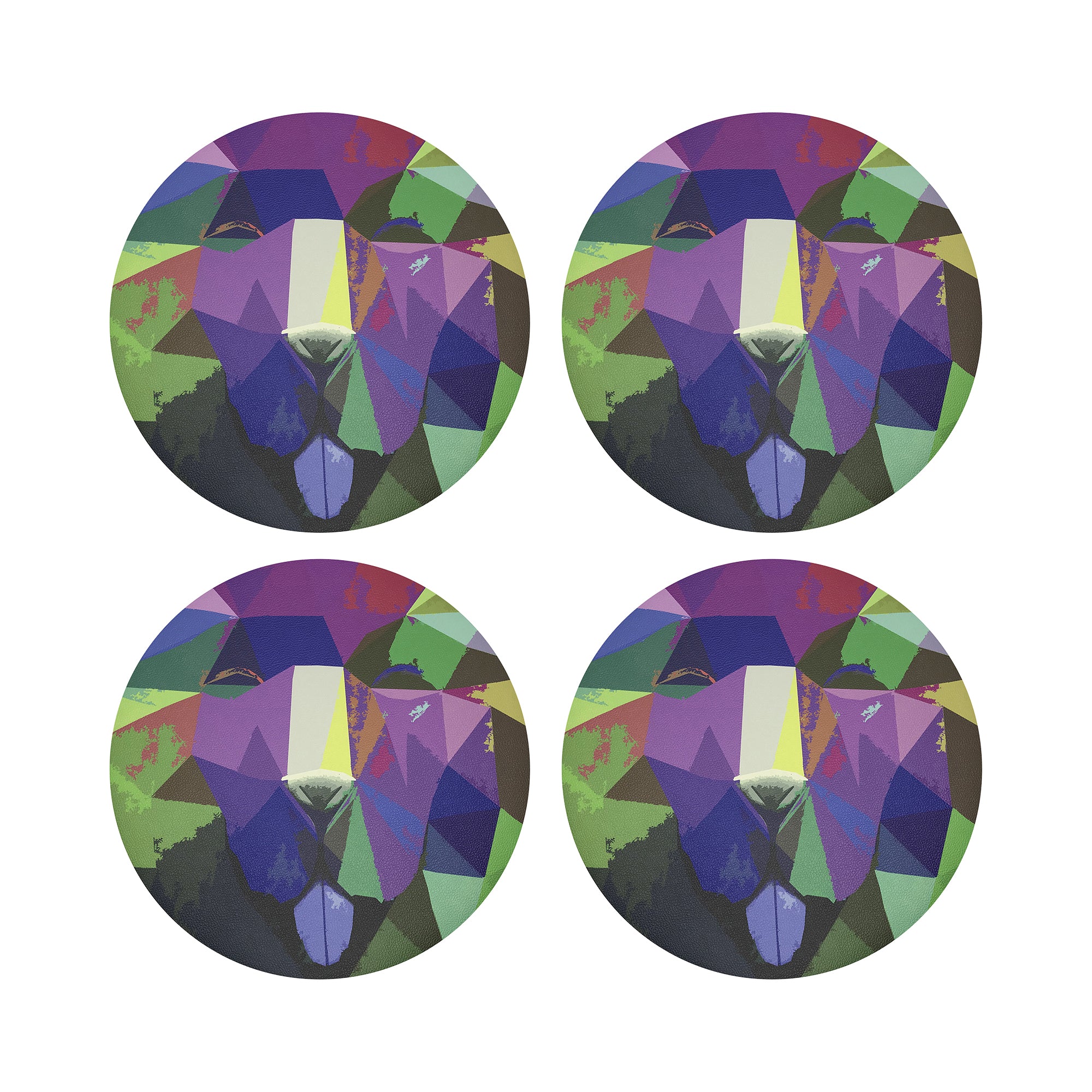Ode To Okuda Purple Rain 16 Round Pebble Placemats, Set Of 4 - nicolettemayer.com