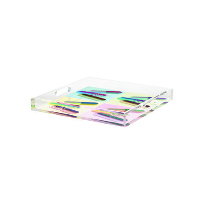Ode to Hurst Psychedelic Acrylic Decorative Tray, 12 x 12 in. by Nicolette Mayer 