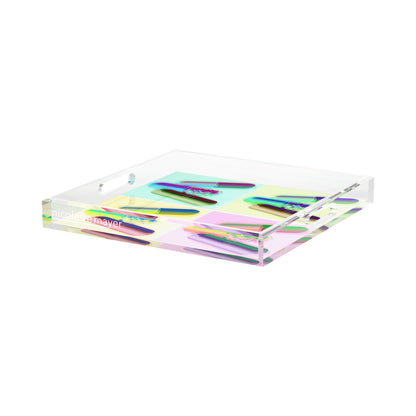 Ode to Hurst Psychedelic Acrylic Decorative Tray, 15 x 15 in. by Nicolette Mayer 