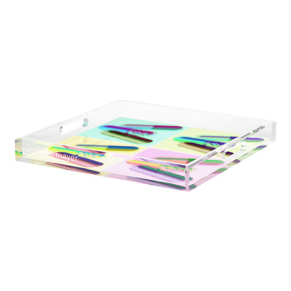 Ode to Hurst Psychedelic Acrylic Decorative Tray, 18 x 18 in. by Nicolette Mayer 