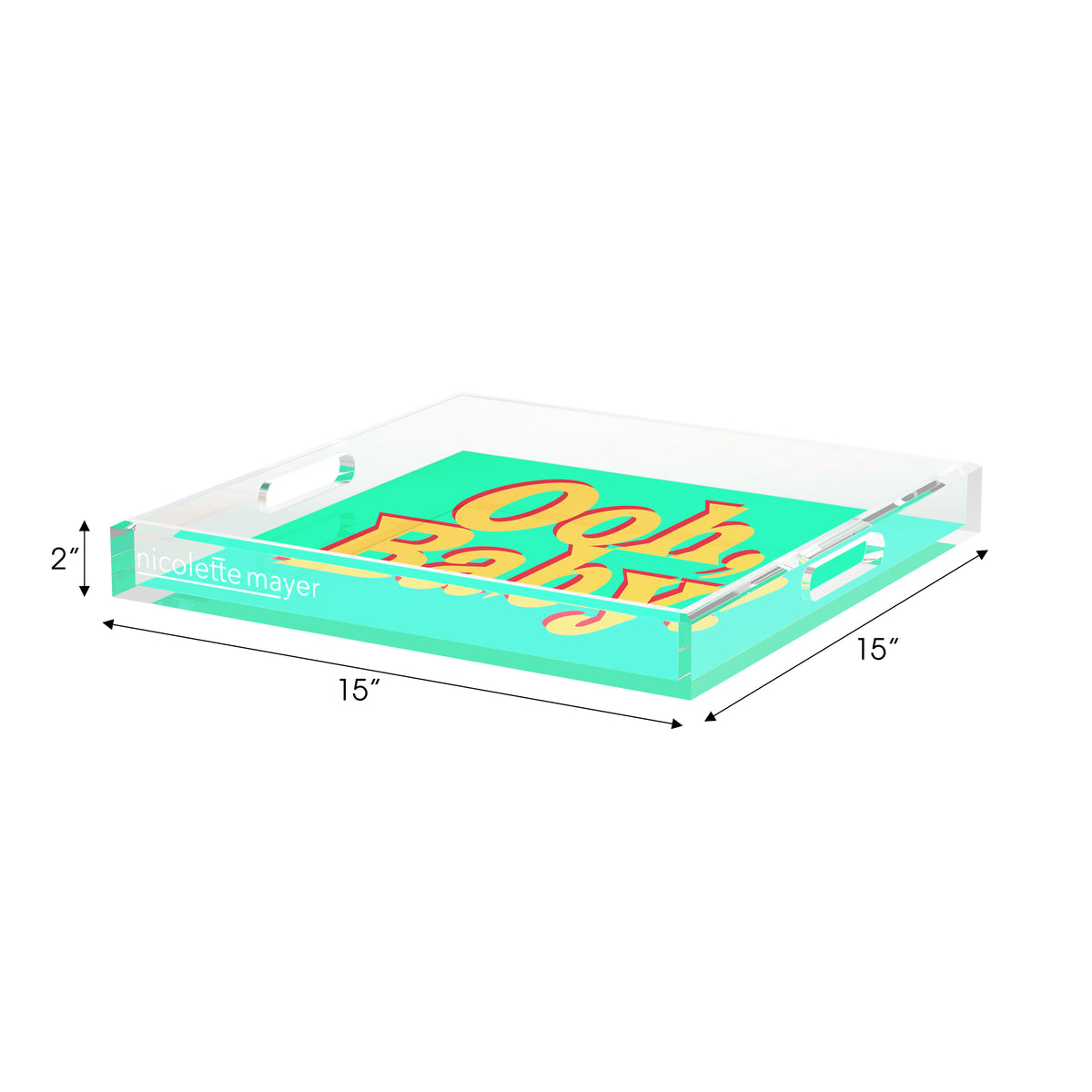 Ooh Baby Green Paprika Yellow Acrylic Decorative Tray, 15 x 15 in. by Nicolette Mayer 