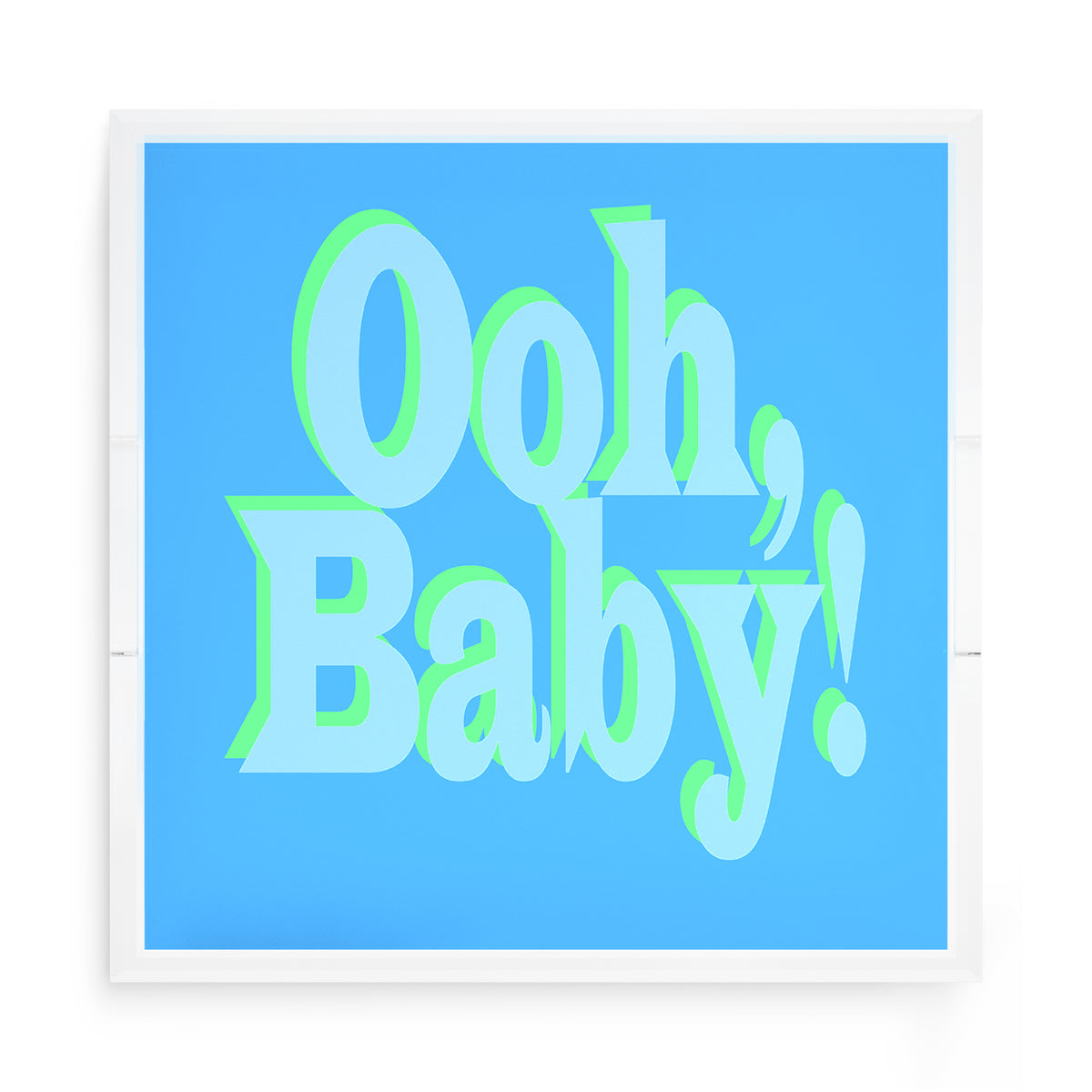 Ooh Baby Blue Green Acrylic Decorative Tray, 15 x 15 in. by Nicolette Mayer 
