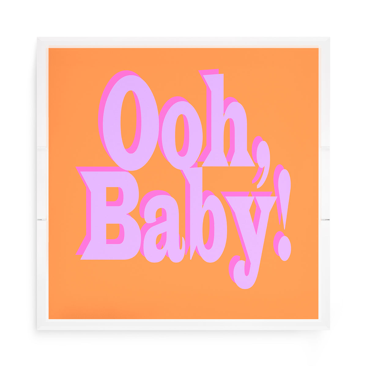 Ooh Baby Orange Pink Lilac Acrylic Decorative Tray, 15 x 15 in. by Nicolette Mayer 
