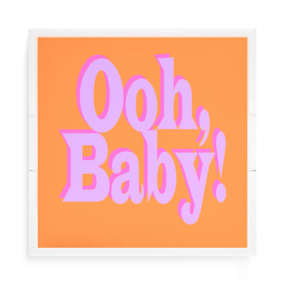 Ooh Baby Orange Pink Lilac Acrylic Decorative Tray, 15 x 15 in. by Nicolette Mayer 