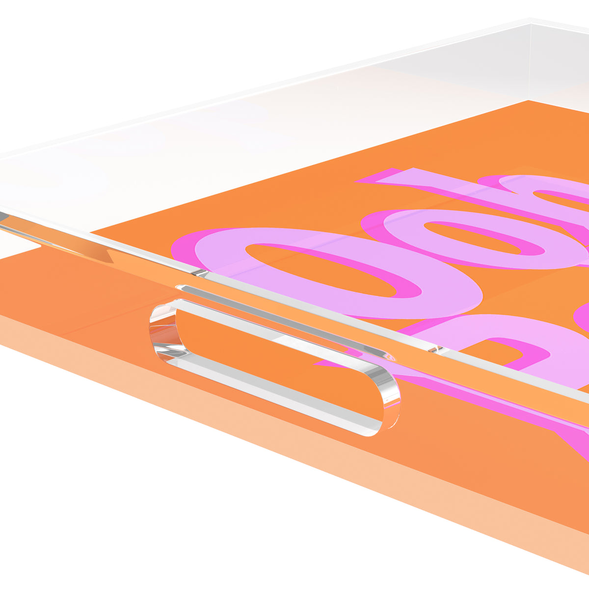 Ooh Baby Orange Pink Lilac Acrylic Decorative Tray, 15 x 15 in. by Nicolette Mayer 