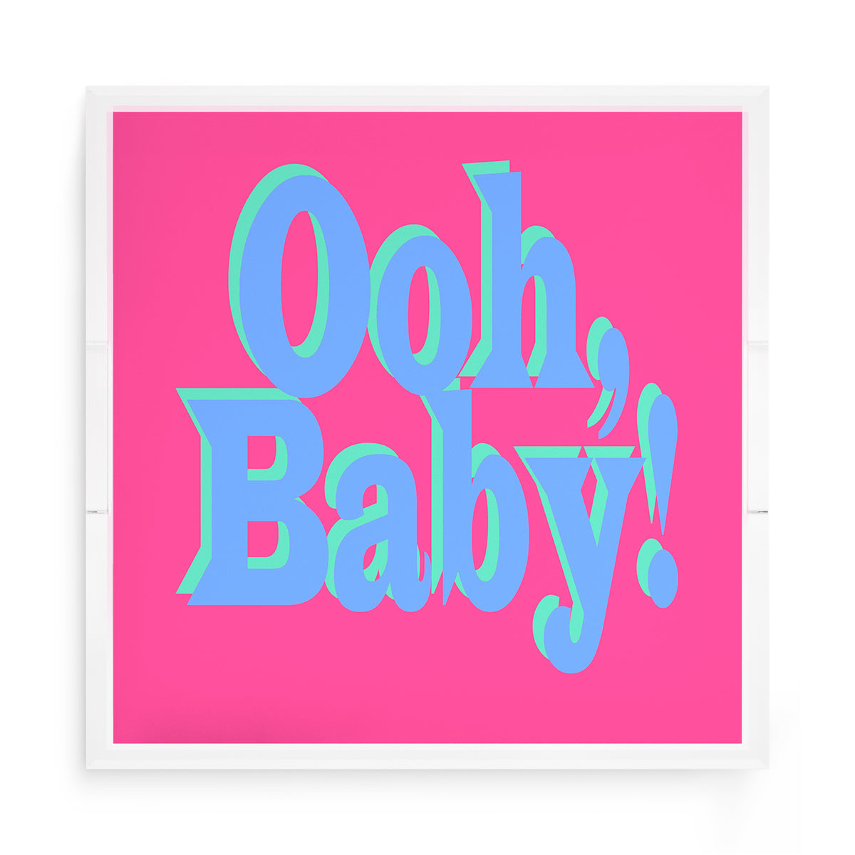 Ooh Baby Pink Blue Green Acrylic Decorative Tray, 15 x 15 in. by Nicolette Mayer 