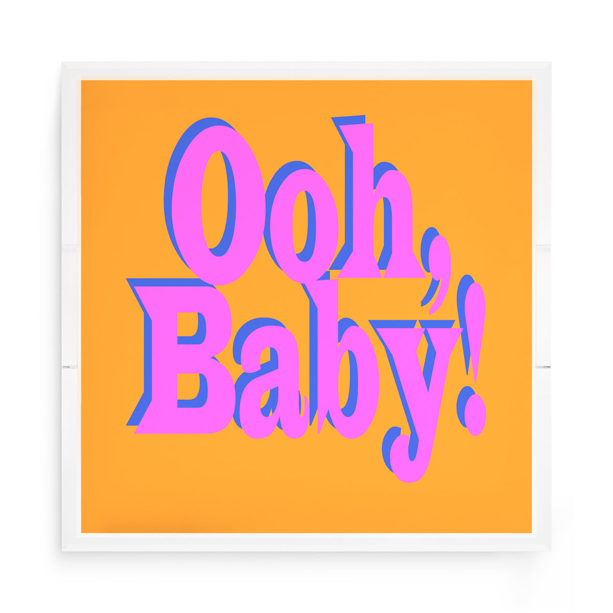 Ooh Baby Pink Blue Orange Acrylic Decorative Tray, 15 x 15 in. by Nicolette Mayer 