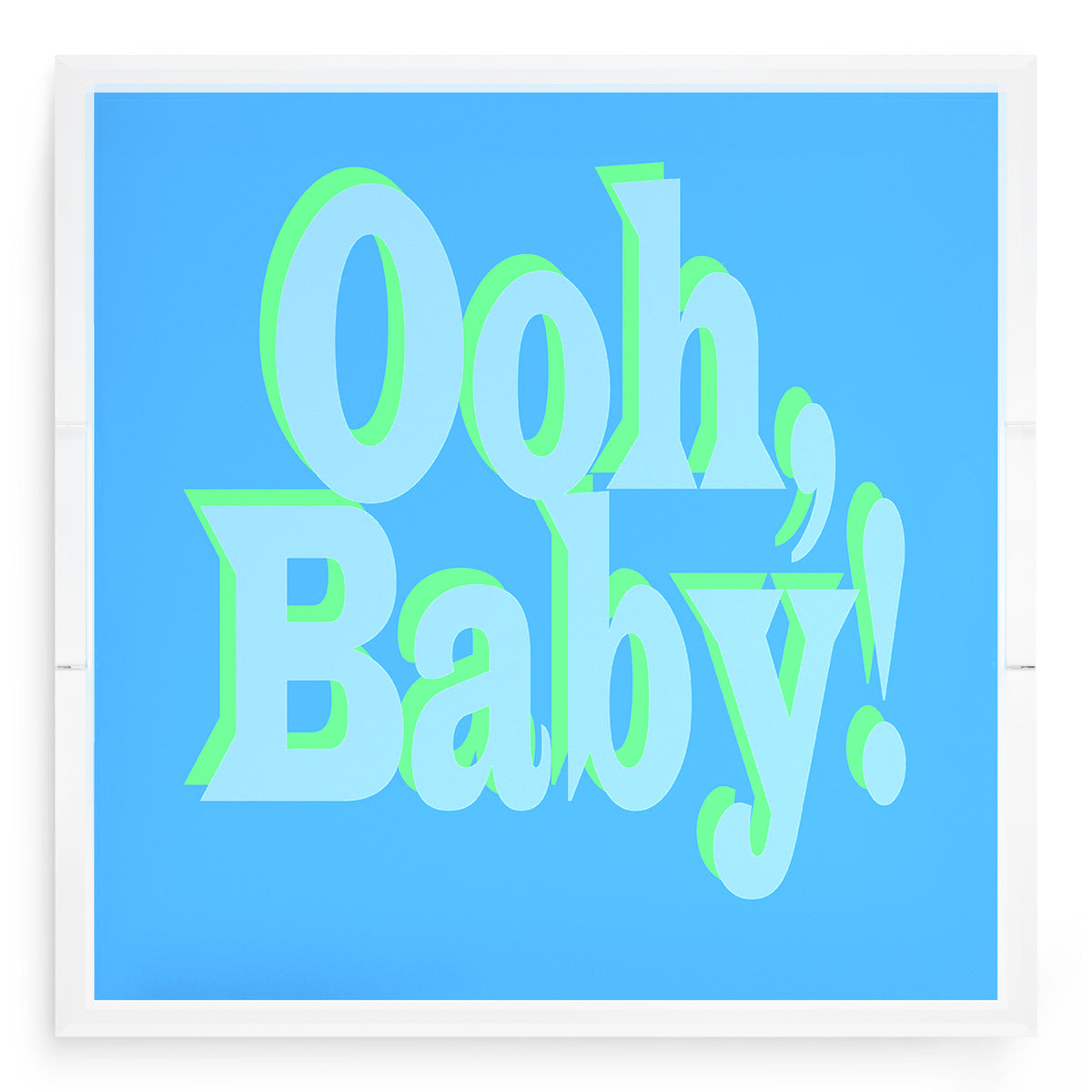Ooh Baby Blue Green Acrylic Decorative Tray, 18 x 18 in. by Nicolette Mayer 
