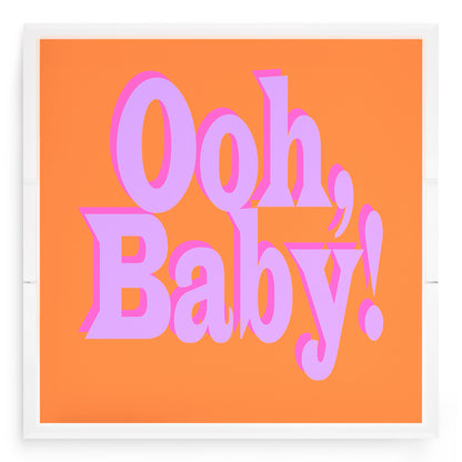 Ooh Baby Orange Pink Lilac Acrylic Decorative Tray, 18 x 18 in. by Nicolette Mayer 